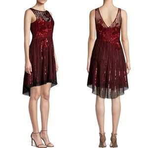 Parker Abba Sequin High-Low Dress Rosewood